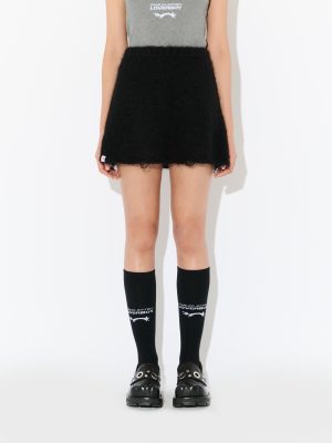 KNITTED MINI SKIRT in BLACK