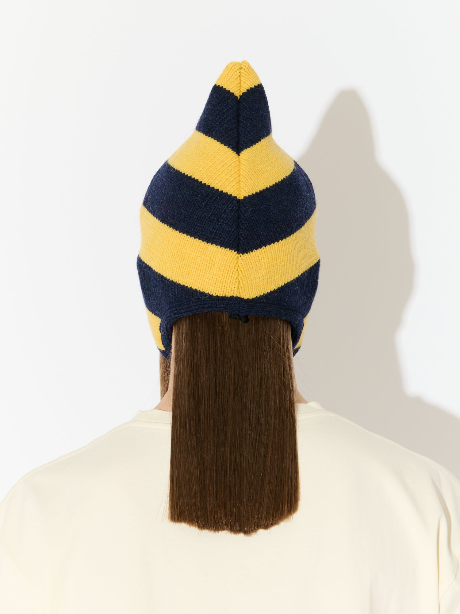 SPIKE BONNET in YELLOW NAVY BLUE STRIPE - Image 5