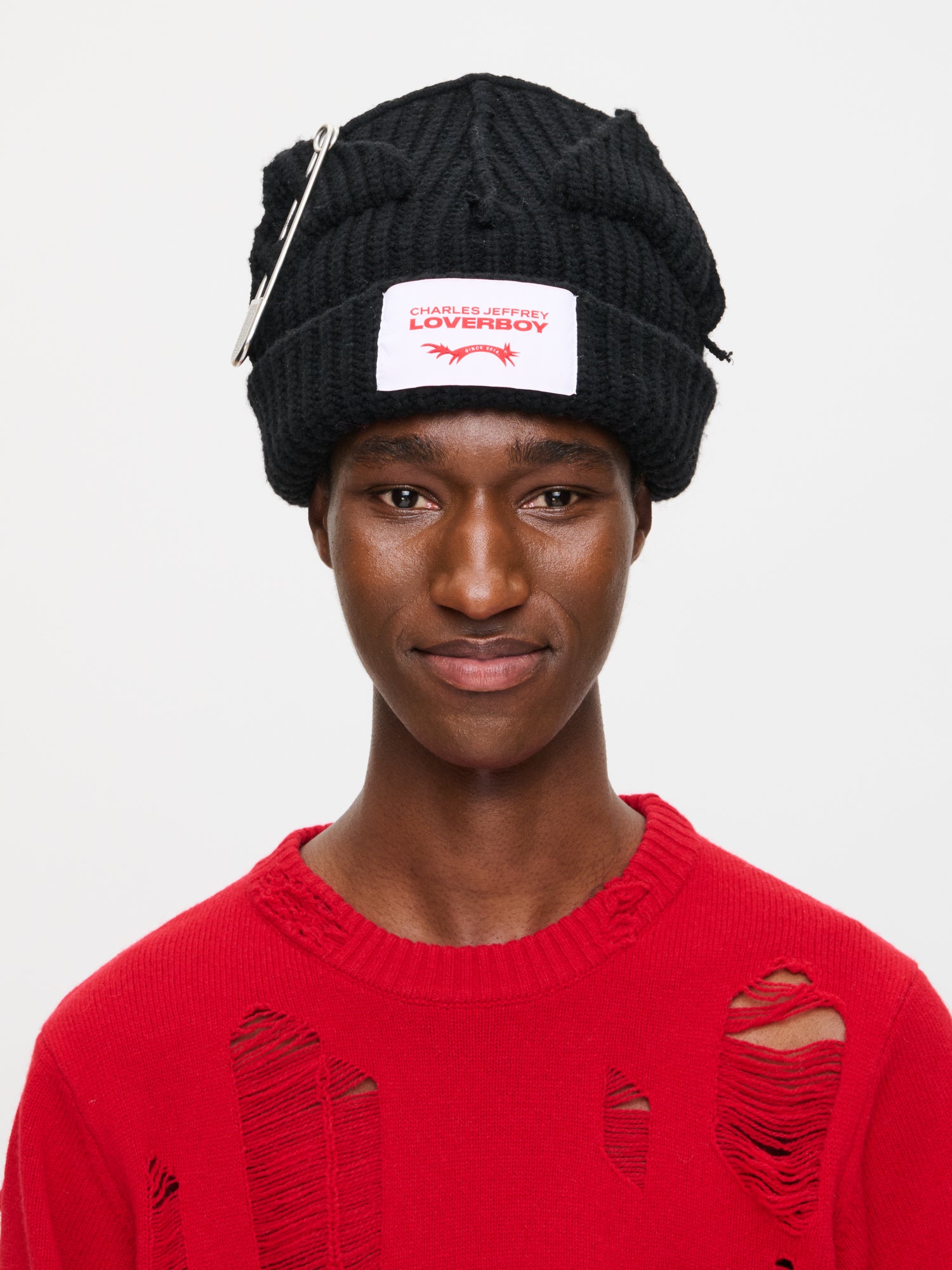 CHUNKY PUNK EARS BEANIE in BLACK - Image 3