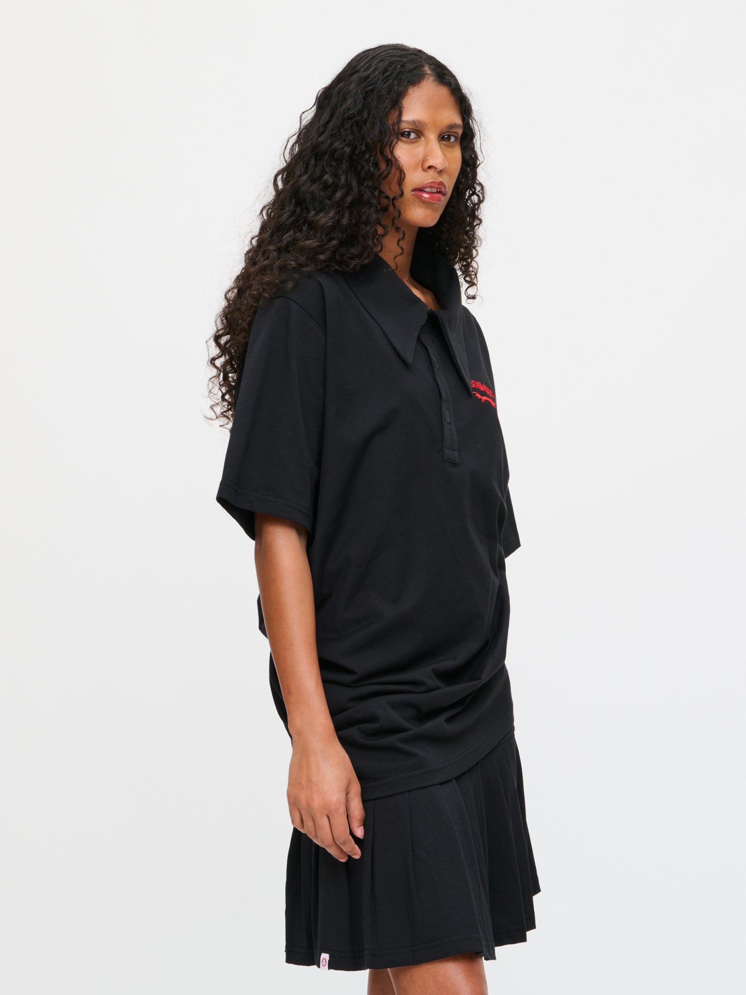 TOPSY TURVY JERSEY DRESS in BLACK - Image 3