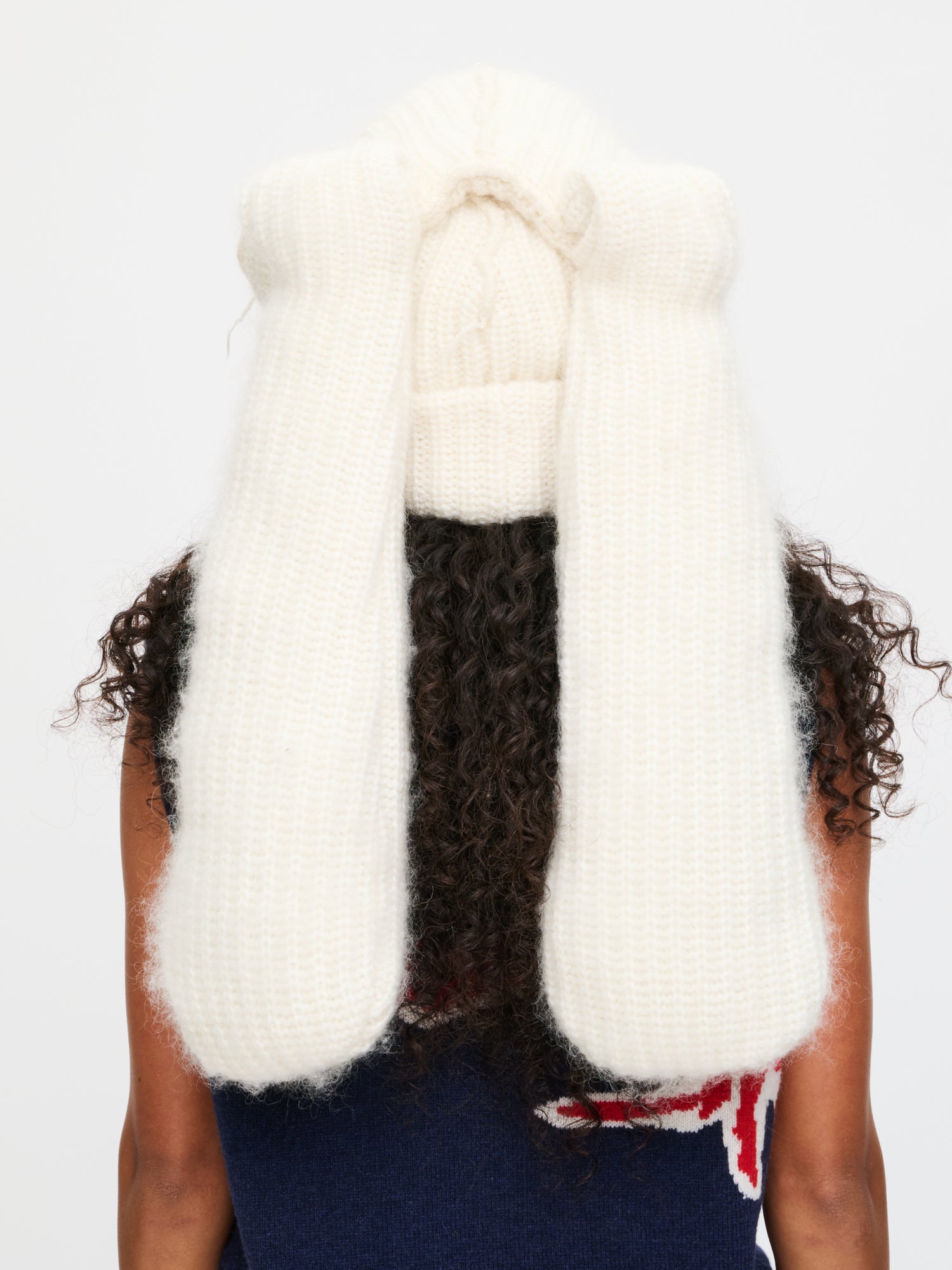 ARTISANAL SUPERSIZED RABBIT BEANIE in ECRU - Image 5