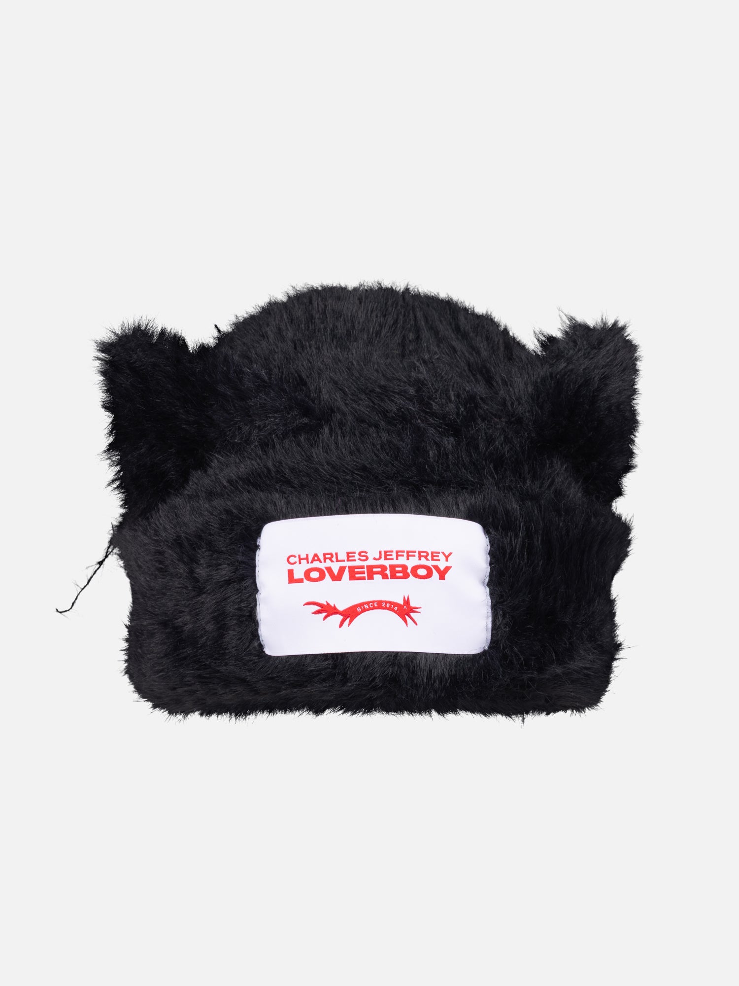 FLUFFY CHUNKY EARS BEANIE in BLACK