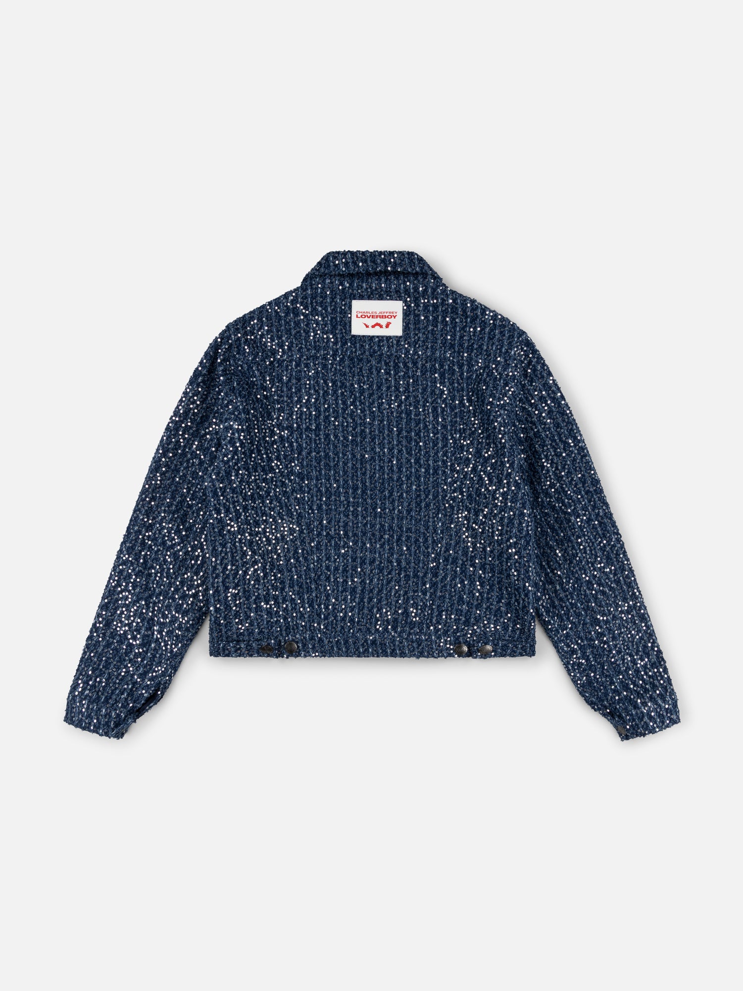 ART DENIM JACKET in DISTRESSED SEQUIN DENIM - Image 6