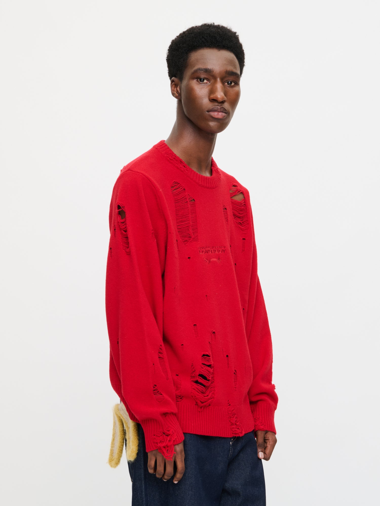 DISTRESSED LOGO JUMPER in RED - Image 2