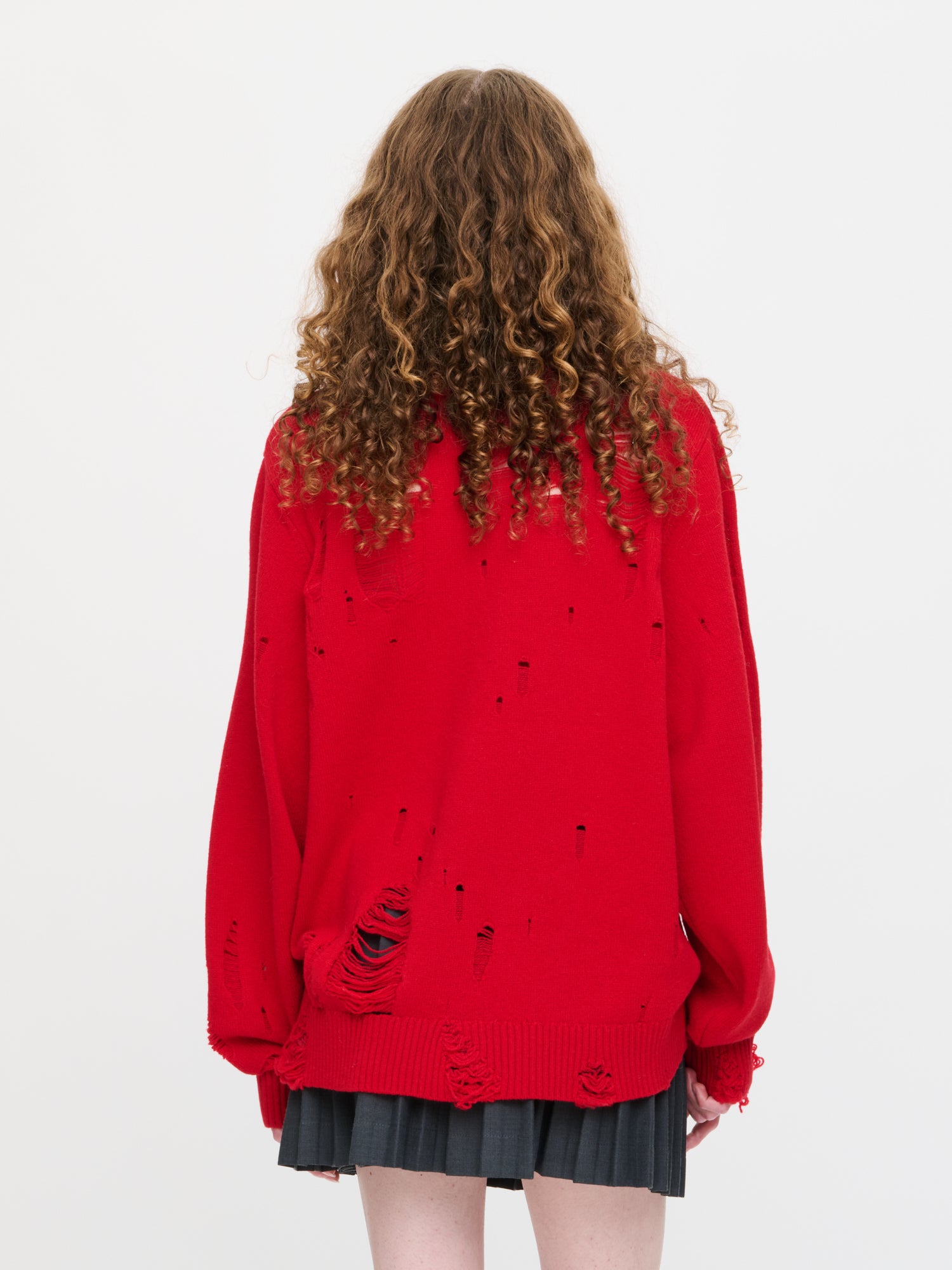 DISTRESSED LOGO JUMPER in RED - Image 6